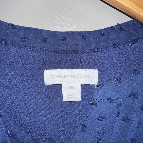 Charter Club Polka Dot Sleeveless Blouse - Picture 4 of 6